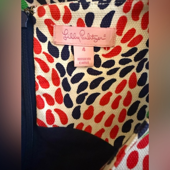 Lilly Pulitzer Red and Green Leaf Mini Dress - Picture 5 of 7